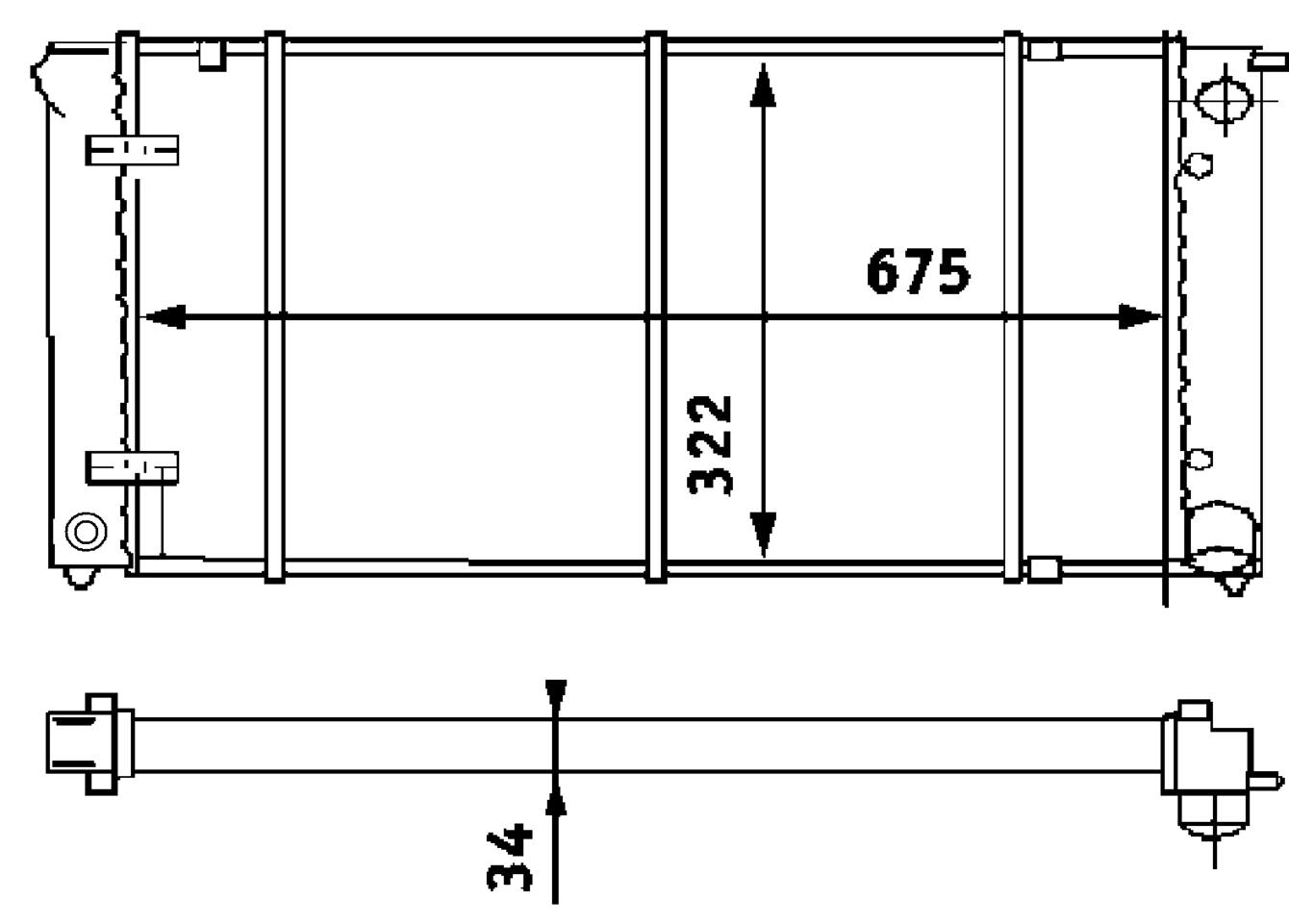 VW Radiator 191121251C - Behr 376713314